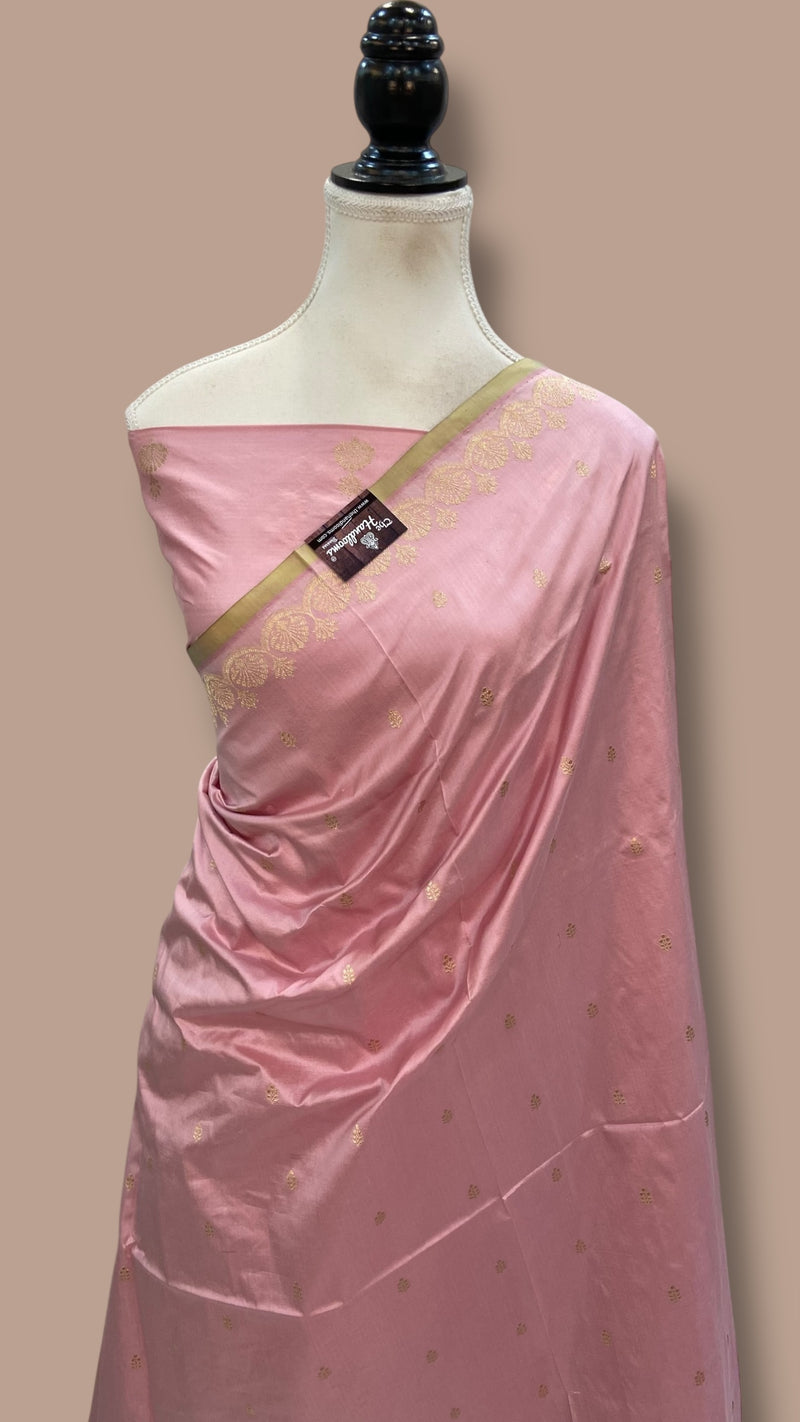 Pure Katan Silk Banarasi Handloom Saree - All Over Kadua Motifs - The Handlooms