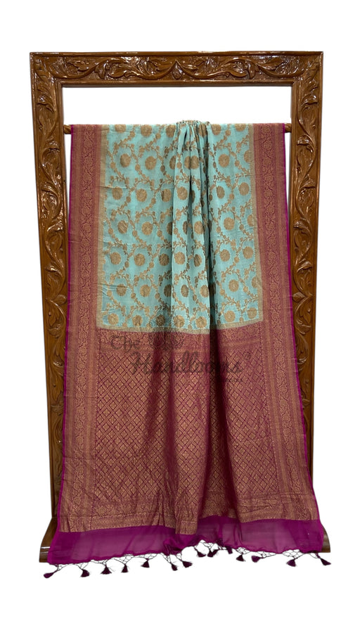 Pure Khaddi Georgette Handloom Banarasi Saree - The Handlooms