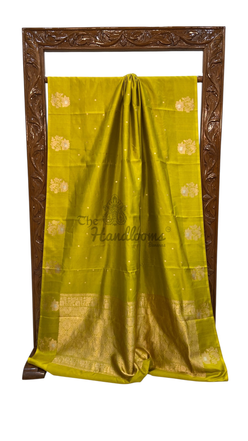 Pure Katan Silk Banarasi Handloom Saree - All over Kadua Motifs - The Handlooms