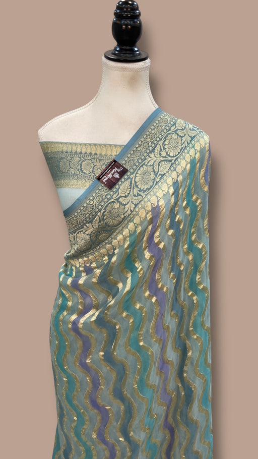 Pure Khaddi Georgette Handloom Banarasi Saree - The Handlooms