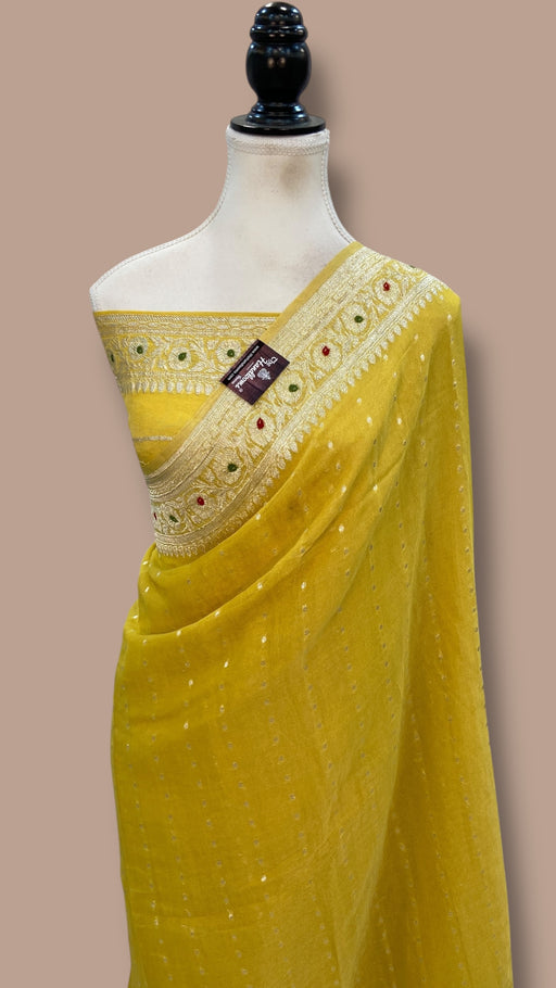 Pure Georgette Tissue Handloom Banarasi Saree - The Handlooms