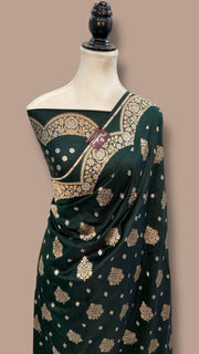 Pure Katan Silk Banarasi Handloom Saree - All Over Sona Roopa Jaal Work - The Handlooms