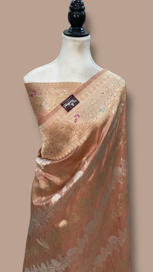 Pure Katan Silk Banarasi Handloom Saree - All over Sona Roopa kadiyal Jaal work - The Handlooms