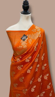 Pure Mango Silk Banarasi Handloom Saree - The Handlooms