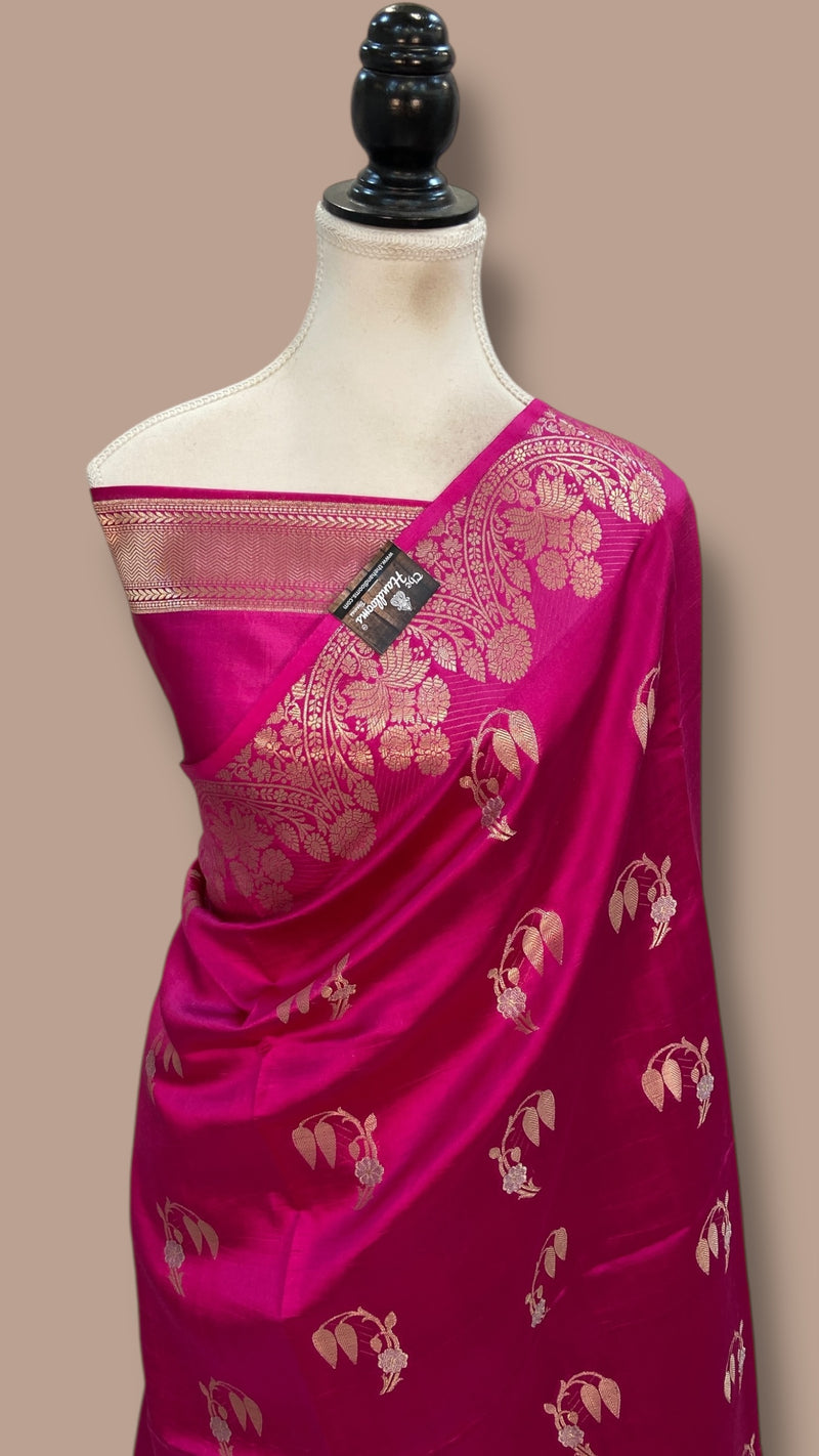 Pure Mango Silk Banarasi Handlokom Saree