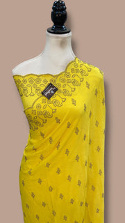 Pure Georgette Handloom Banarasi Saree with Siroski Stone Work - The Handlooms