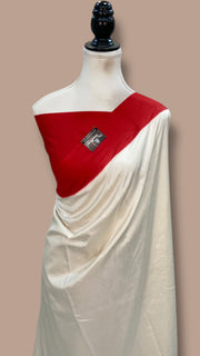 Pure Katan Chiniya Silk Handloom Banarasi Saree-Plain - The Handlooms