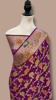 Pure Chiffon Khaddi Banarasi Saree - The Handlooms