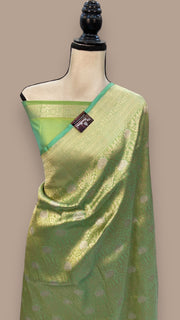 Pure Katan Silk Banarasi Handloom Saree - Tanchui Brocade With Sona Roopa - The Handlooms