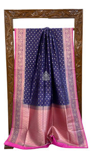 Pure Dupion Silk Banarasi Saree - Gold Zari - The Handlooms