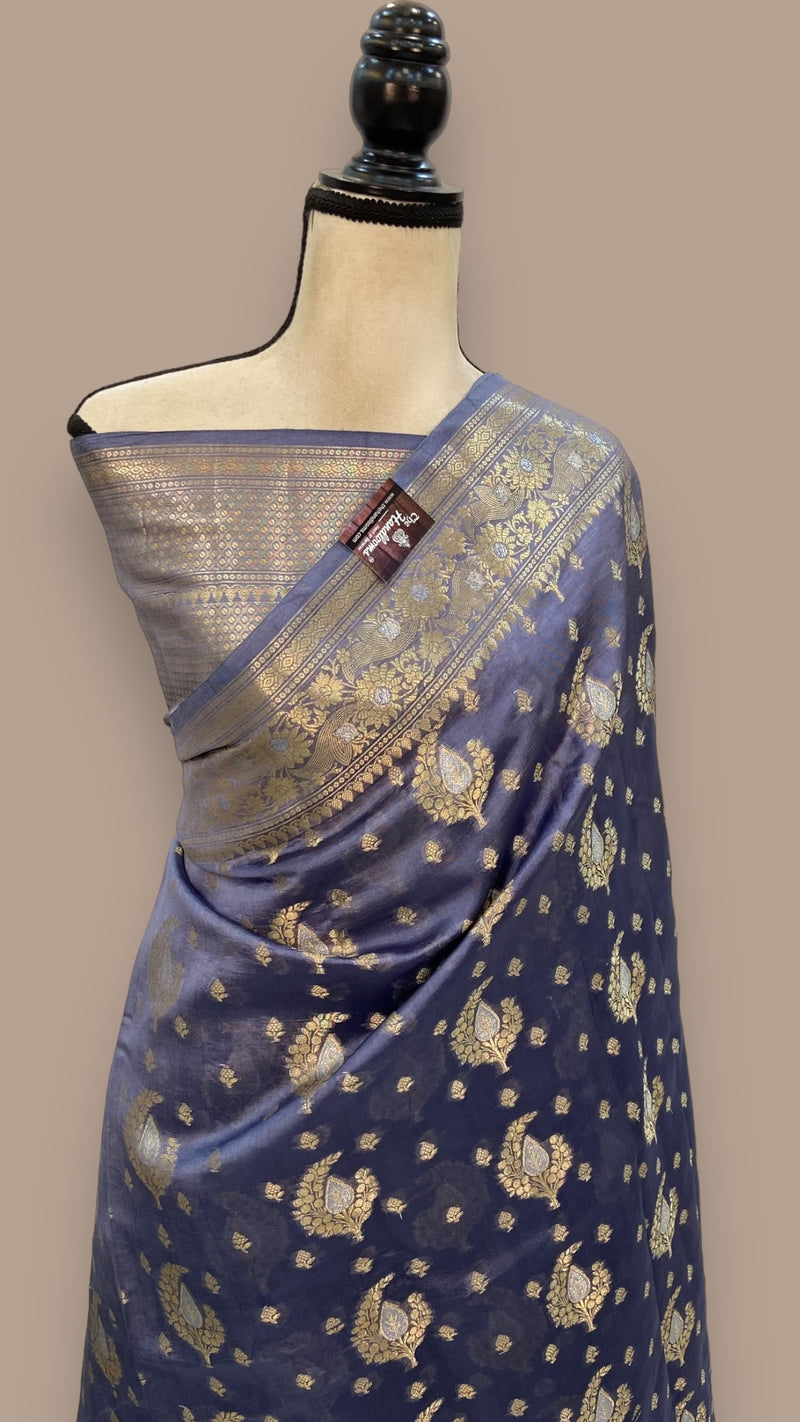 Pure Mango Silk Banarasi Handloom Saree - The Handlooms