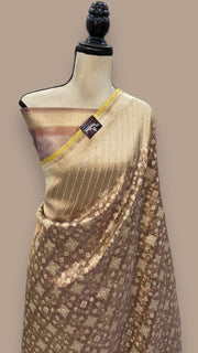 Pure Tissue Reshmi Zari Banarasi Brocade Handloom Saree - The Handlooms