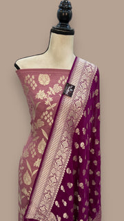 Khaddi Georgette Banarasi Dress material - The Handlooms