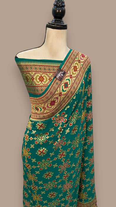 Pure Georgette Banarasi Handloom Saree - with meenakari work