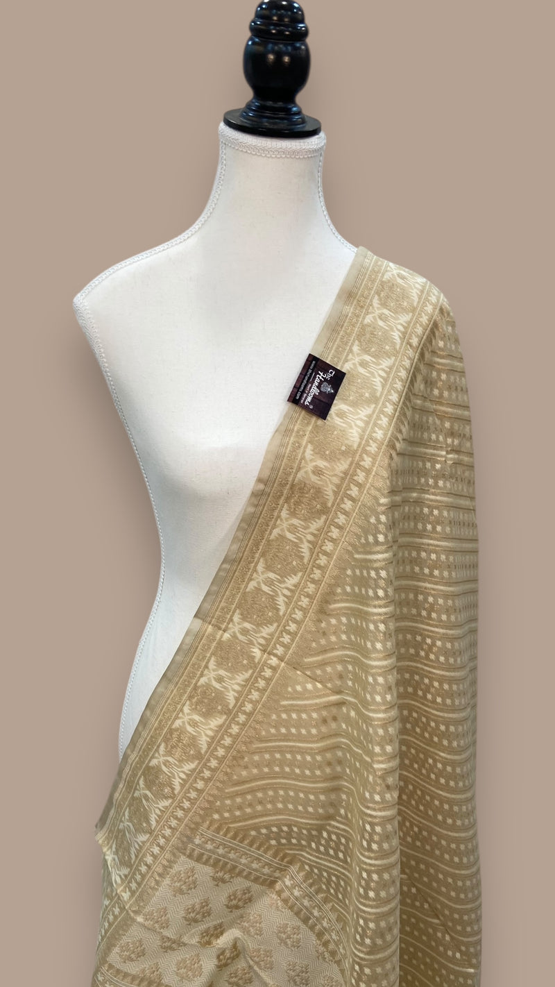 Pure Cotton Banarasi Handloom Dupatta - The Handlooms