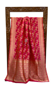 Pure Katan Silk Banarasi Handloom Saree - All over Jaal work - With Meenakari - The Handlooms
