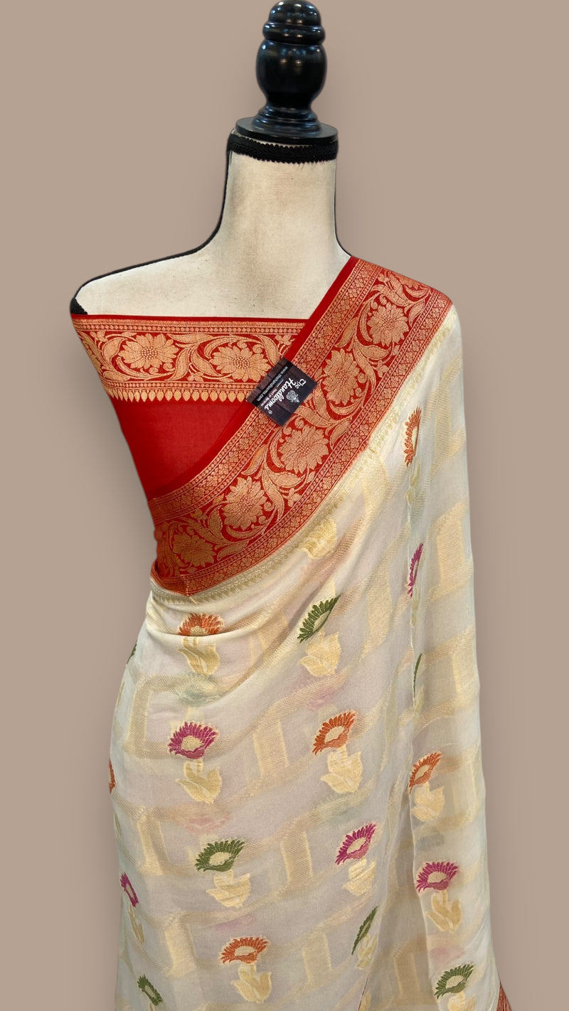 Pure Crepe Georgette Banarasi Saree - The Handlooms