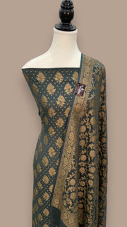 Pure Khaddi Georgette Handlooms Banarasi Dress material - The Handlooms