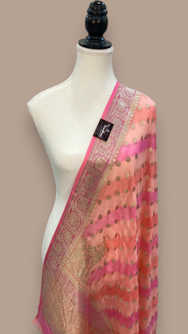 Khaddi Georgette Handloom Banarasi Dupatta - The Handlooms