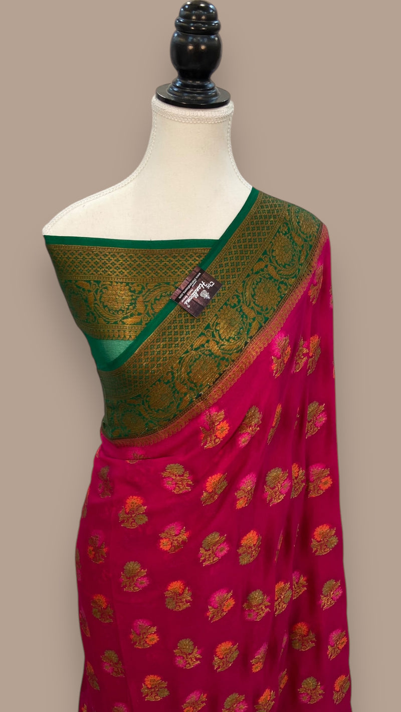 Pure Chiffon Khaddi Banarasi Saree - The Handlooms