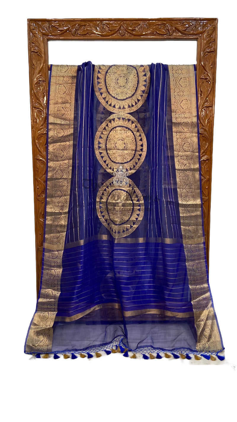 Pure Metallic Tissue Handloom Banarasi Saree - The Handlooms