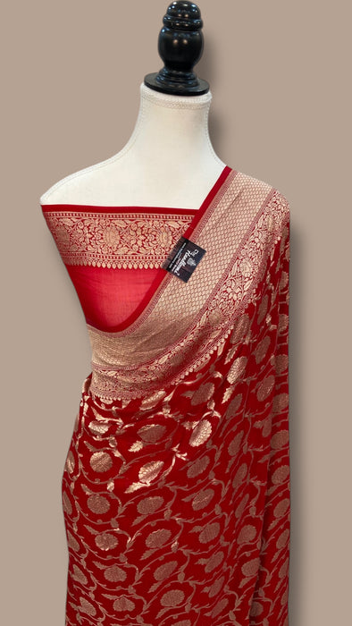 Khaddi Georgette Handloom Banarasi Saree