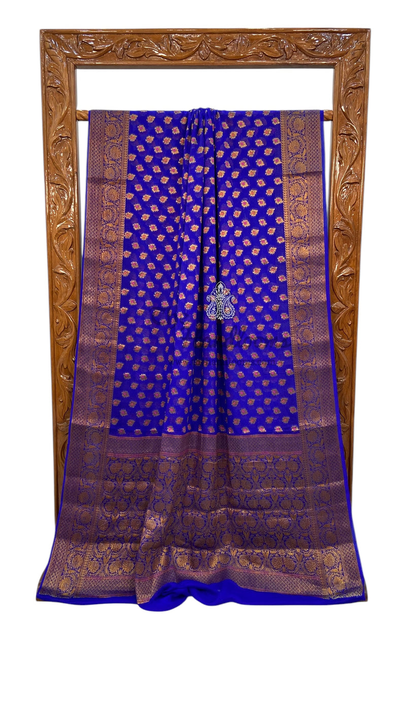 Pure Chiffon Khaddi Banarasi Saree - The Handlooms