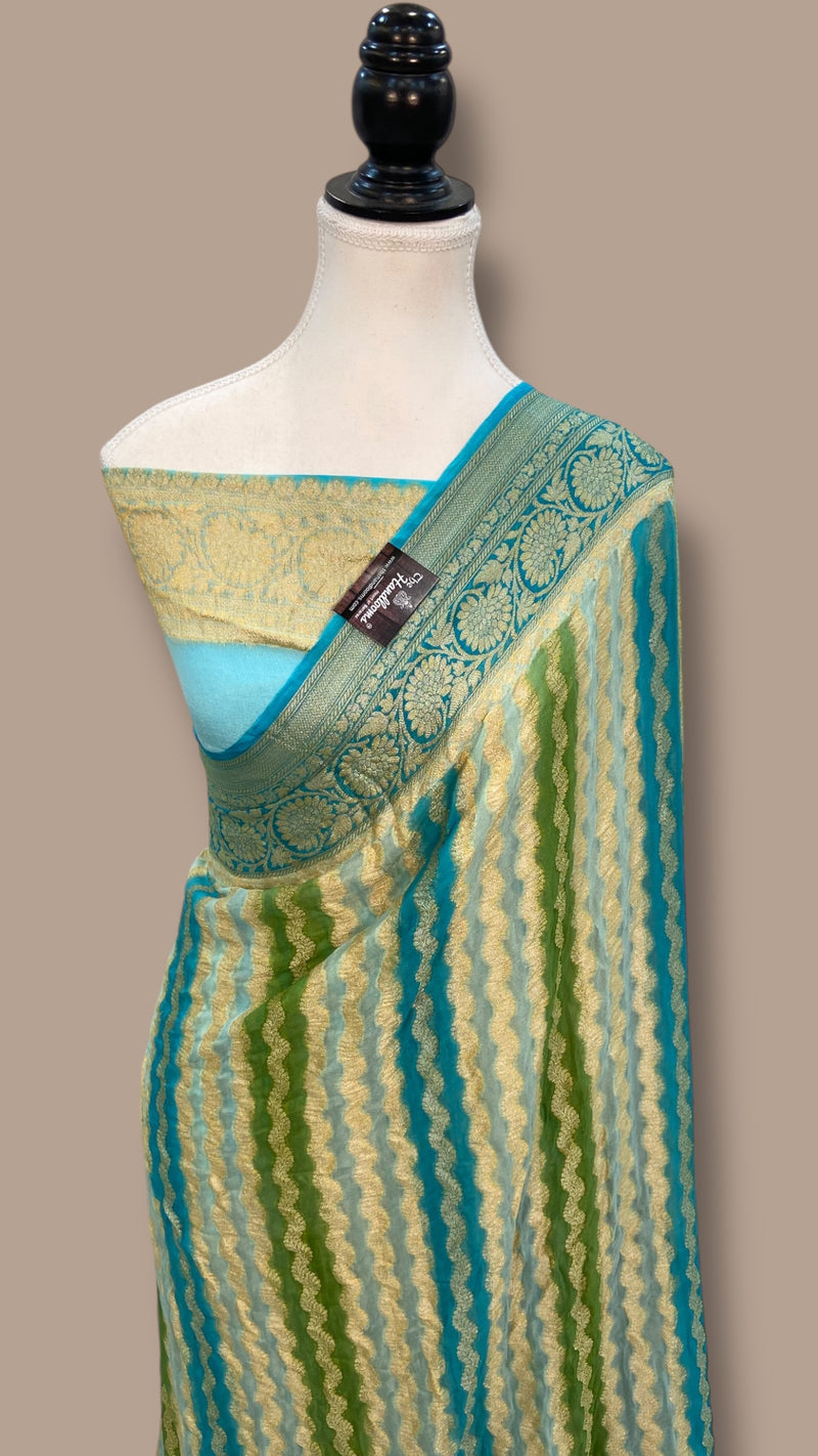 Pure Chiffon Khaddi Banarasi Saree - The Handlooms