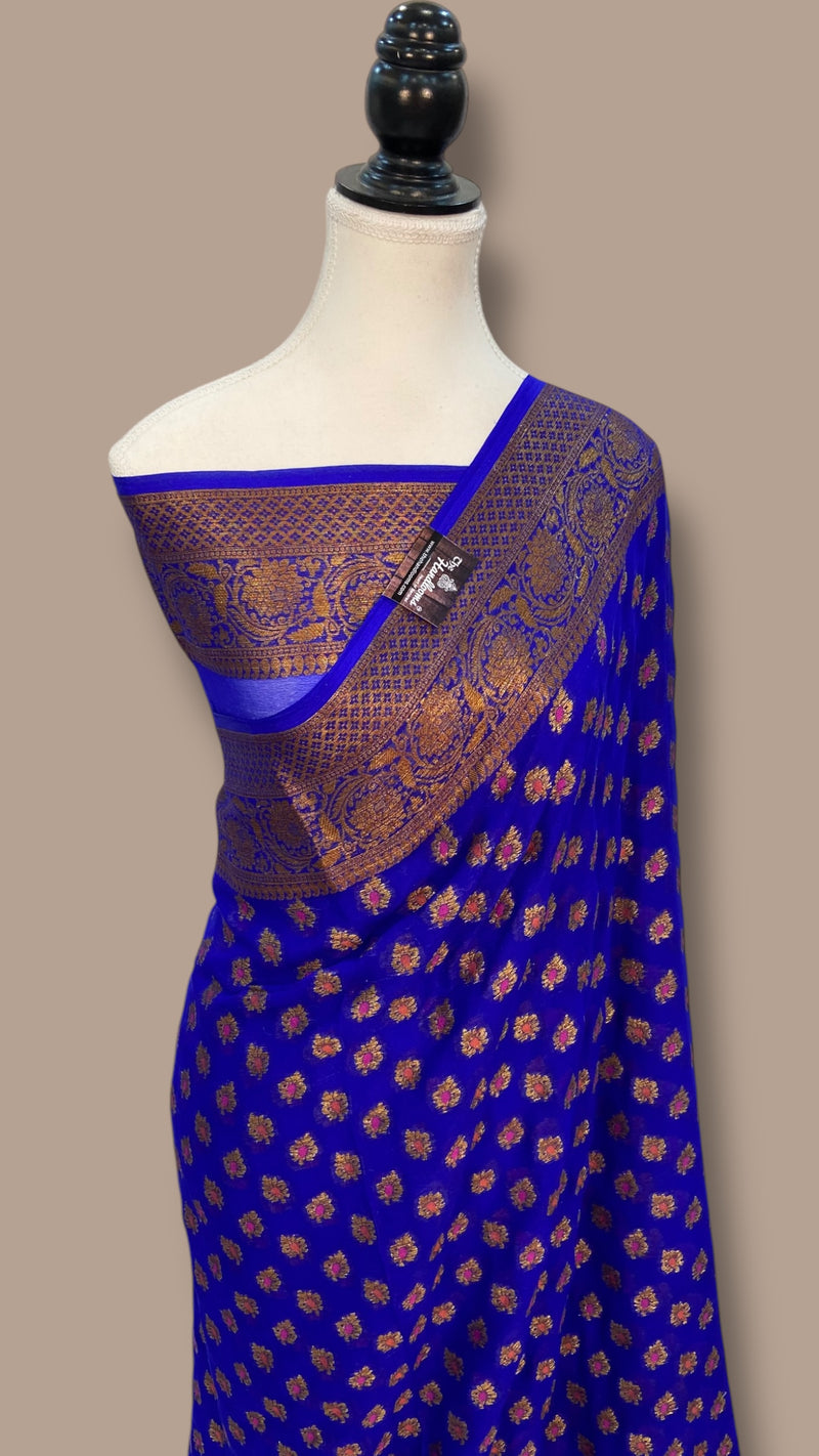 Pure Chiffon Khaddi Banarasi Saree - The Handlooms