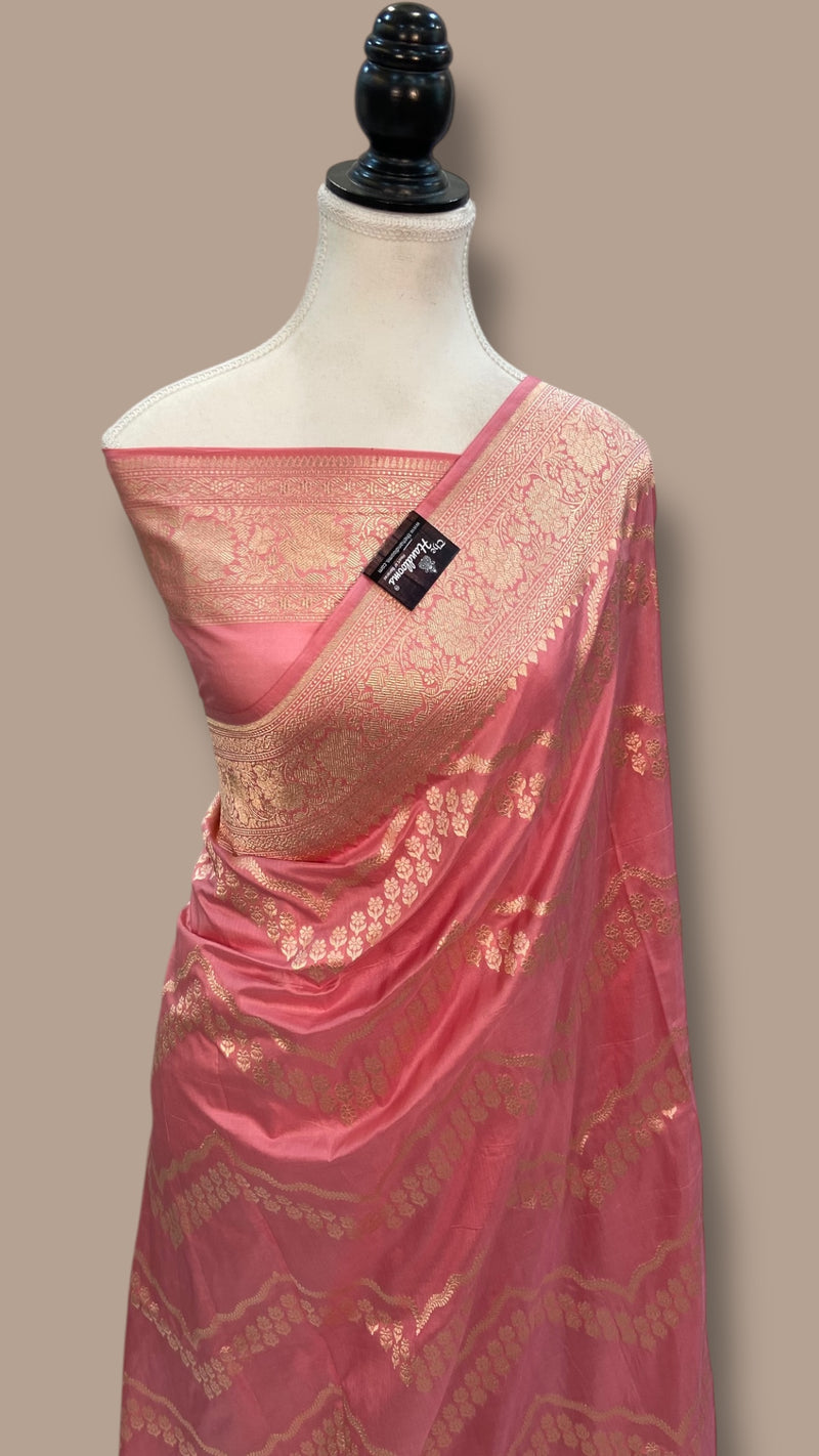Pure Katan Silk Banarasi Handloom Saree - All over Jaal work - The Handlooms