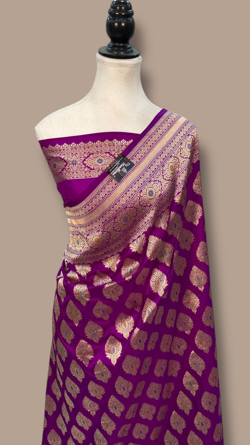 Pure Katan Silk Banarasi Handloom Saree - All over Jaal Work With Meenakari - The Handlooms