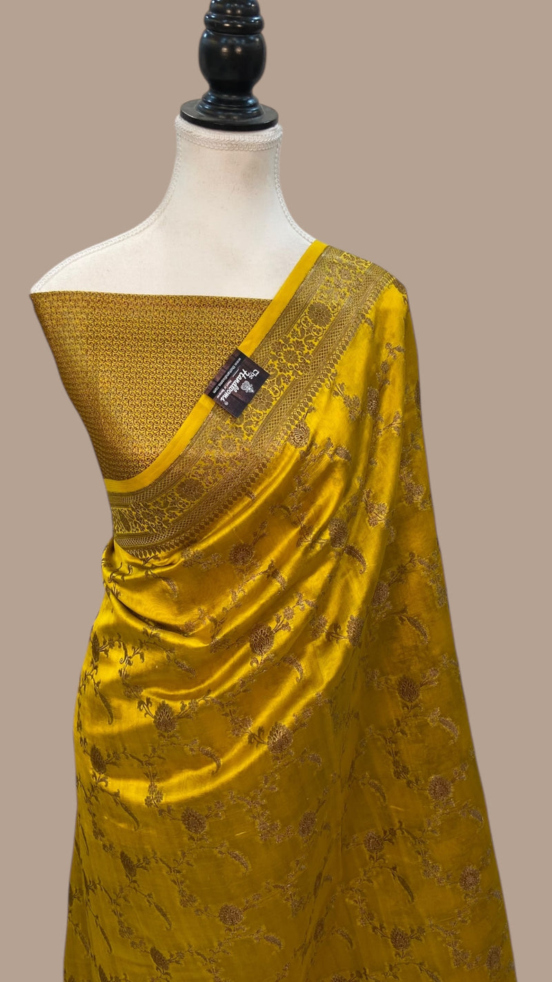 Pure Mango Silk Banarasi Handloom Saree - The Handlooms