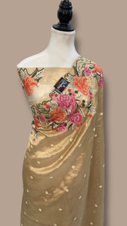 Pure Tissue Handloom Banarasi Saree With Chikankari - The Handlooms