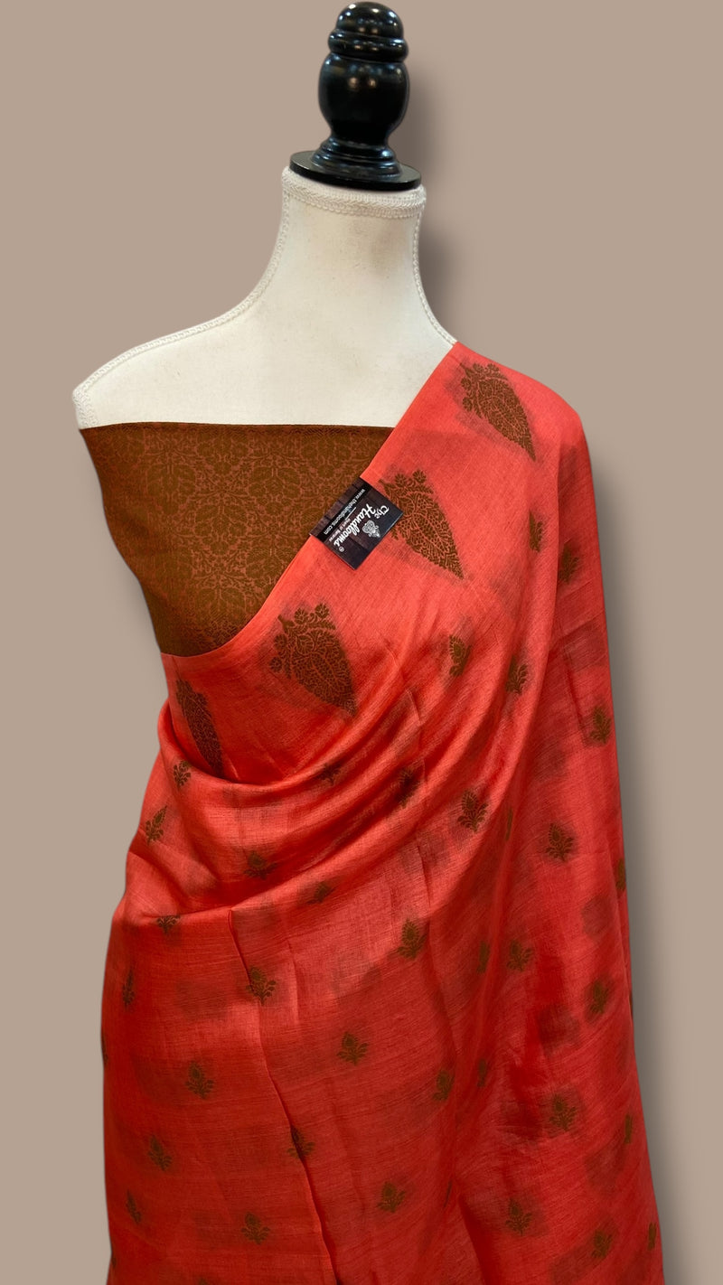 Pure Tussar Silk Handloom Banarasi Saree - The Handlooms