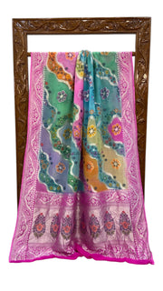 Khaddi Georgette Handloom Banarasi Saree - All Over Jaal Work with meenakari - The Handlooms