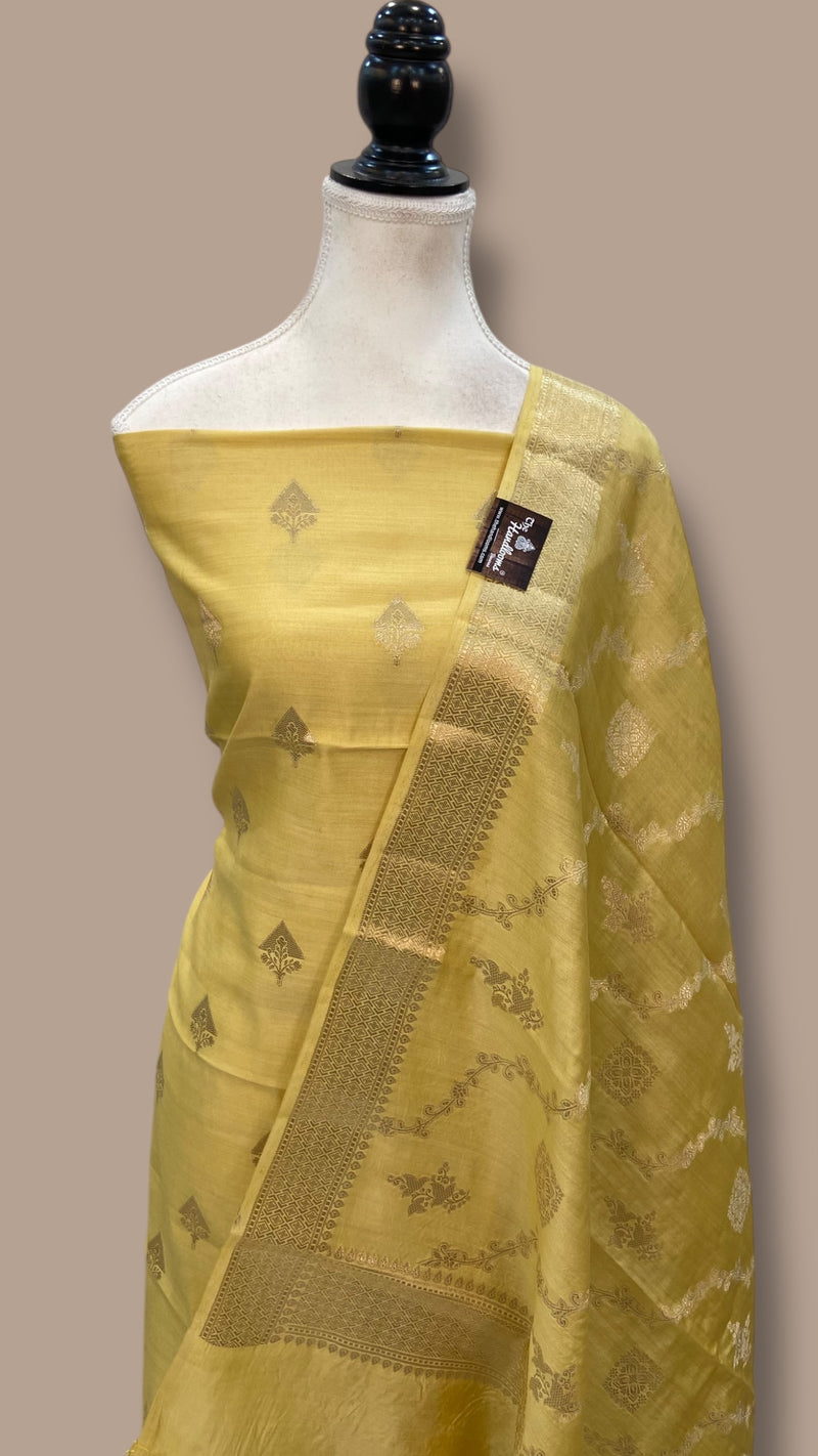 Pure Chiniya Silk Dress Material - The Handlooms