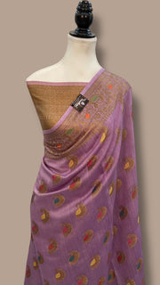 Moonga Georgette Handloom Banarasi Saree - The Handlooms