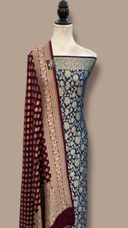 Khaddi Georgette Banarasi Dress material - The Handlooms