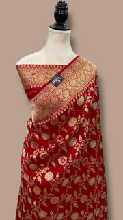 Ektara Pure Katan Silk Banarasi Handloom Saree - All over kadiyal Jaal work - The Handlooms