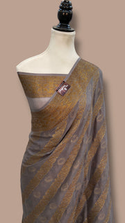 Pure Chiffon Khaddi Banarasi Saree - The Handlooms