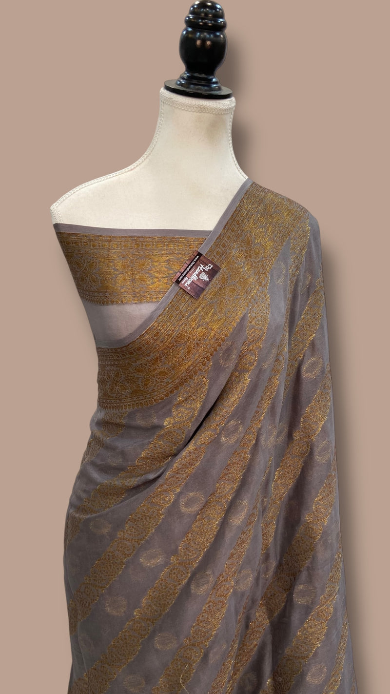 Pure Chiffon Khaddi Banarasi Saree - The Handlooms