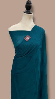 Pure Georgette Chikankari Handloom Banarasi Saree - The Handlooms