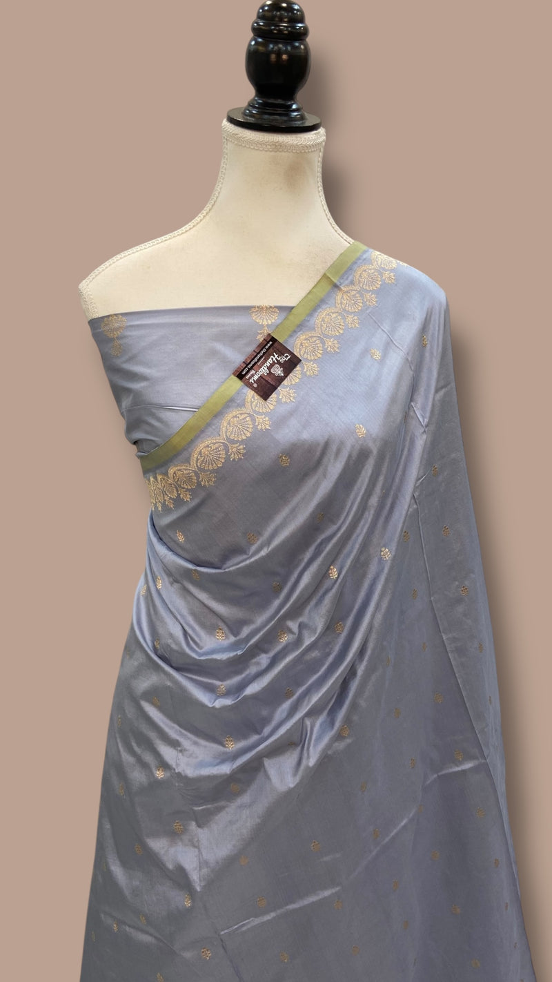 Pure Katan Silk Banarasi Handloom Saree - All Over Kadua Motifs - The Handlooms