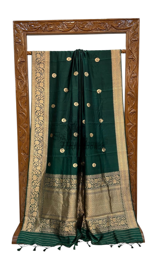 Pure Katan Silk Banarasi Handloom Saree - All Over Kadua Motifs - The Handlooms