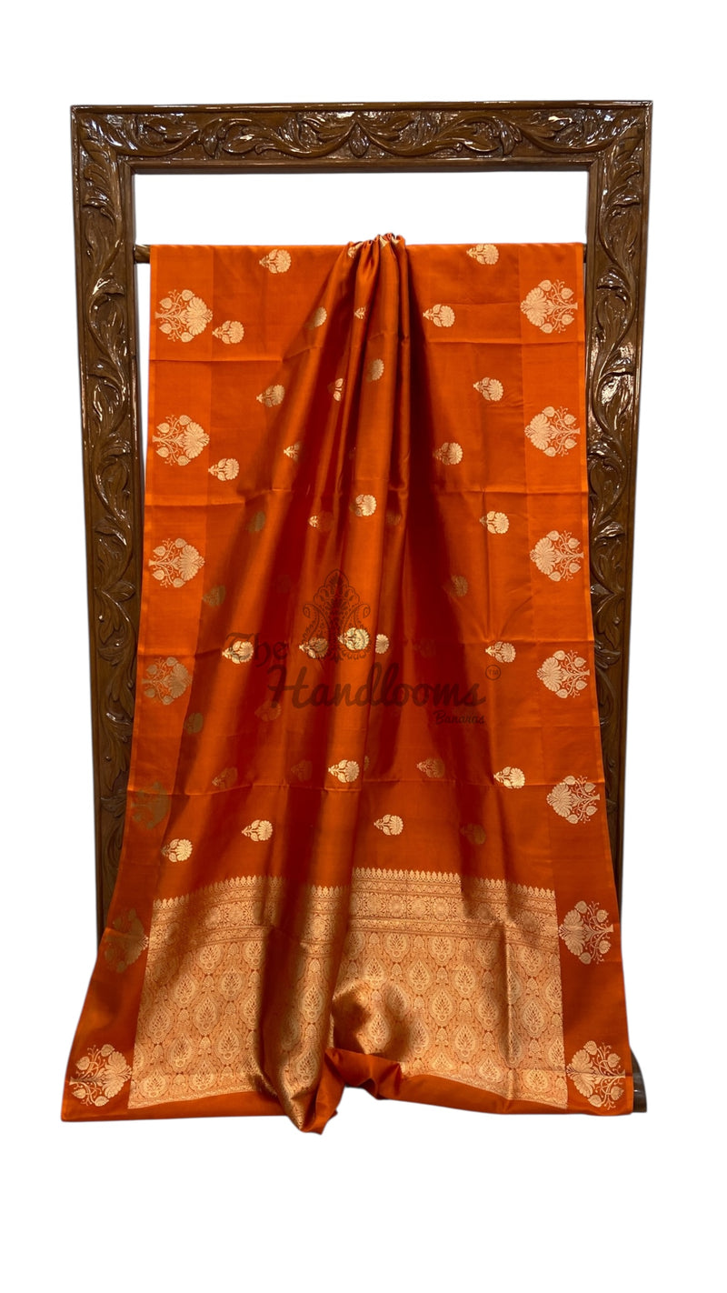 Pure Katan Silk Banarasi Handloom Saree - All over Kadua Motifs - The Handlooms