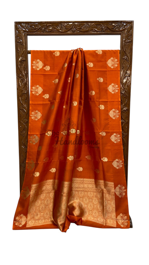 Pure Katan Silk Banarasi Handloom Saree - All over Kadua Motifs - The Handlooms