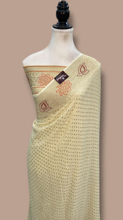 Pure Khaddi Georgette Handloom Banarasi Saree - All over Jaal Work With Meenakari - The Handlooms
