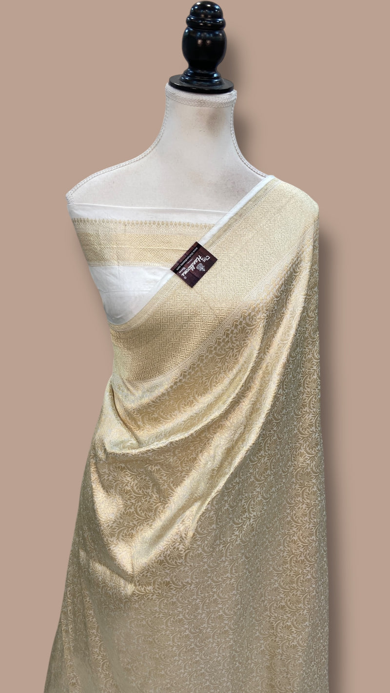 Pure Katan Silk Banarasi Handloom Saree - Tanchui Brocade - The Handlooms