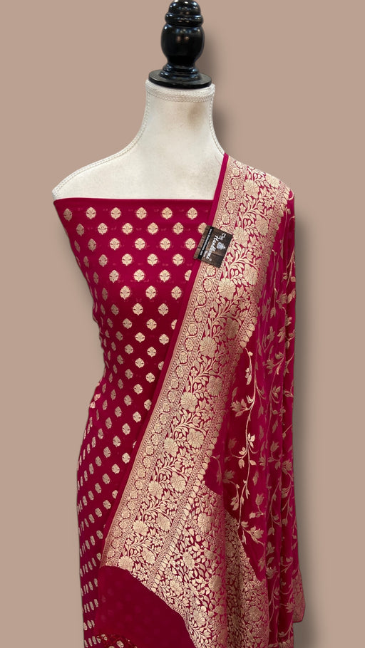 Khaddi Georgette Banarasi Dress material Water Zari - The Handlooms