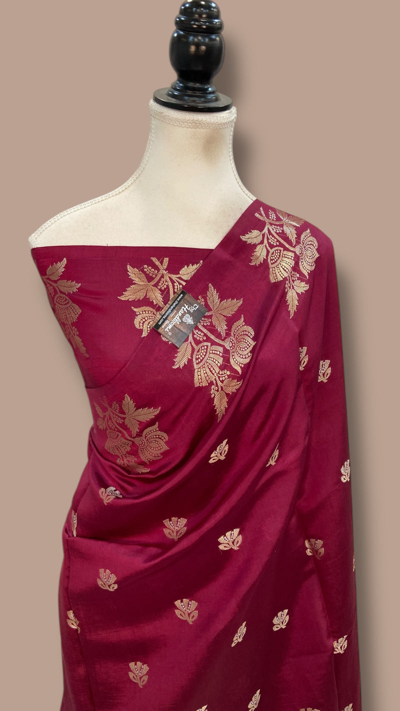 Pure Mango Silk Banarasi Handlokom Saree